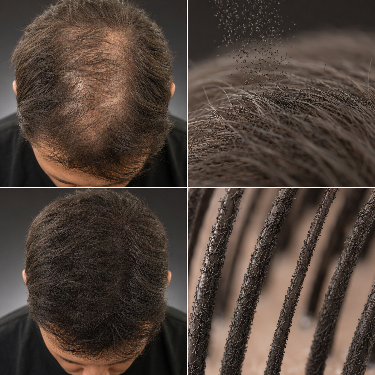 Close-up of Hair Genetics fibres — tiny hair-like strands